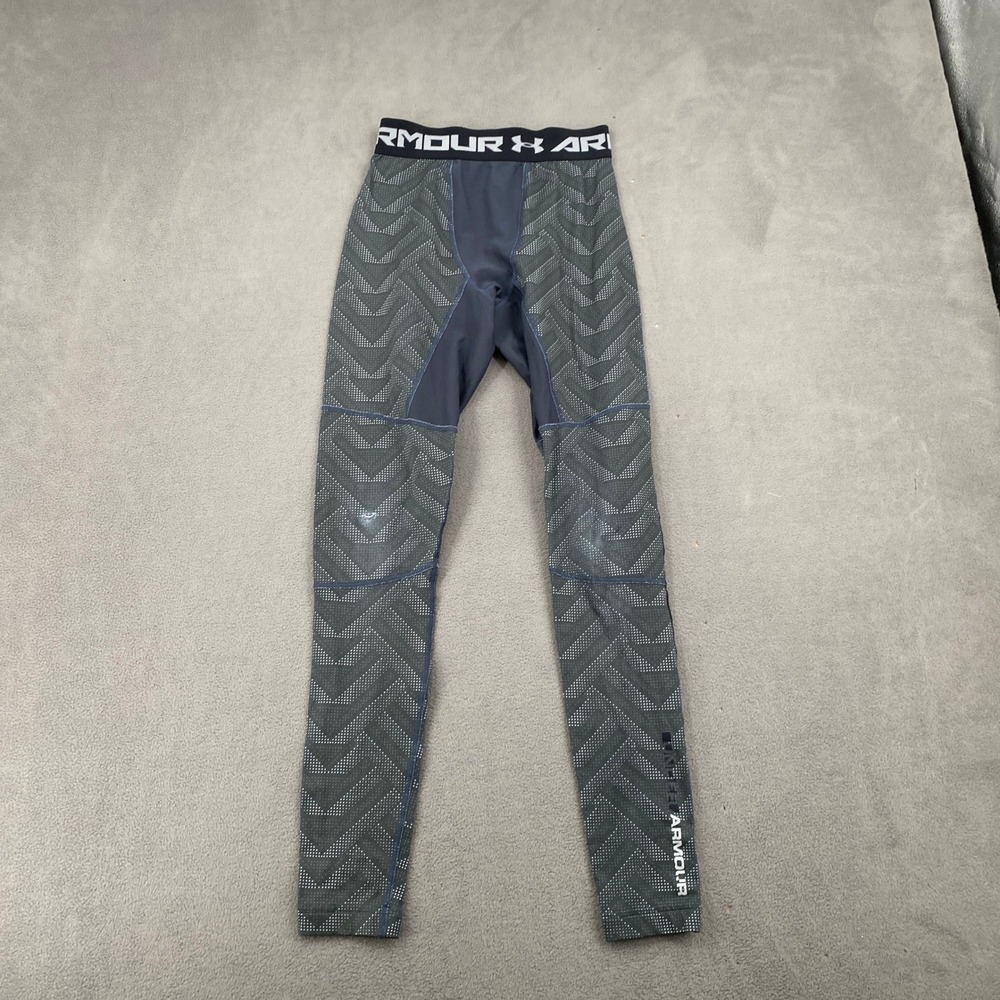 Under Armour HeatGear Mens Grey Chevron Compression Leggings Tights 8028